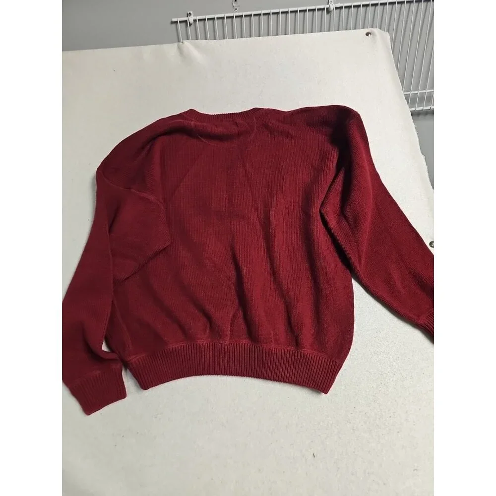 Eddie Bauer Sweater Men's Size XL Red Pullover Crew Neck‎ Ribbed Collar Cotton